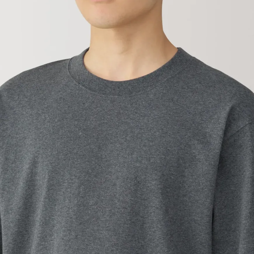 Men's Washed Heavy Weight Crew Neck Long Sleeve T-Shirt