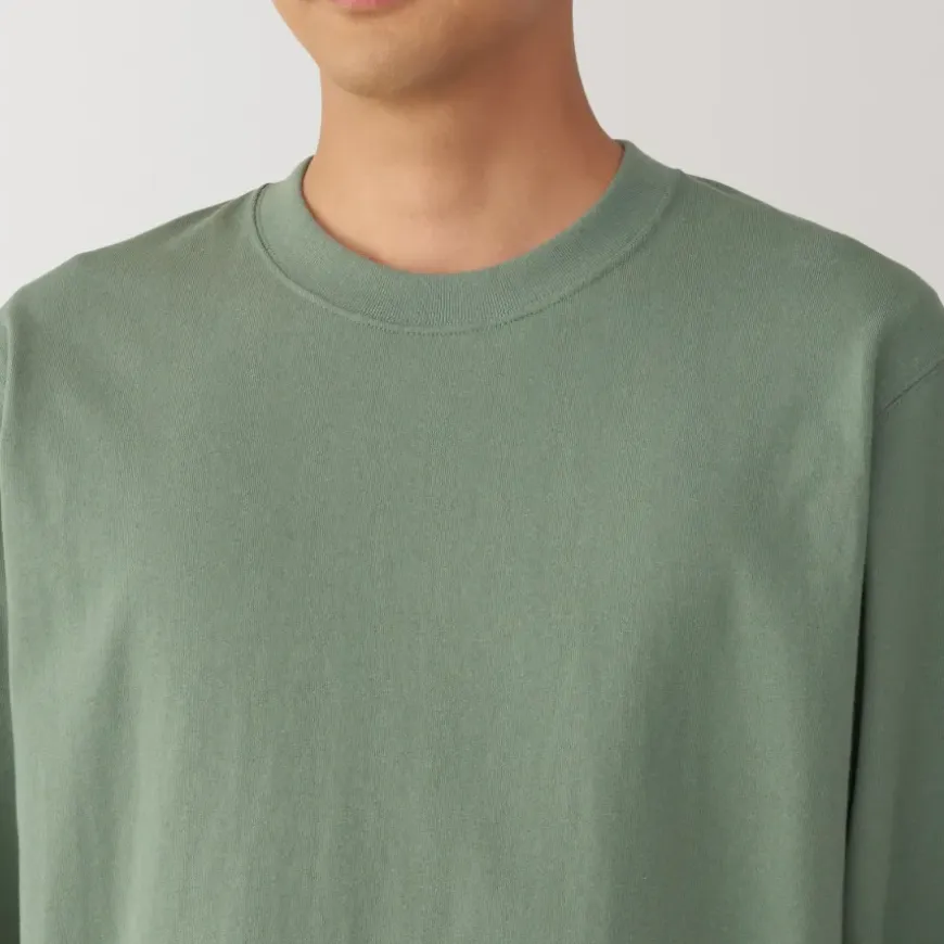 Men's Washed Heavy Weight Crew Neck Long Sleeve T-Shirt