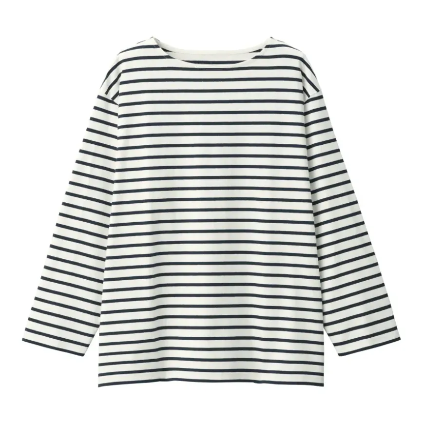 Men's Washed Heavyweight Boat Neck 9/10 Sleeve T-Shirt