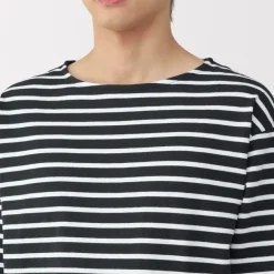 Men's Washed Heavyweight Boat Neck 9/10 Sleeve T-Shirt