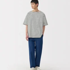 Men's Washed Heavyweight Boat Neck Half Sleeve T-Shirt