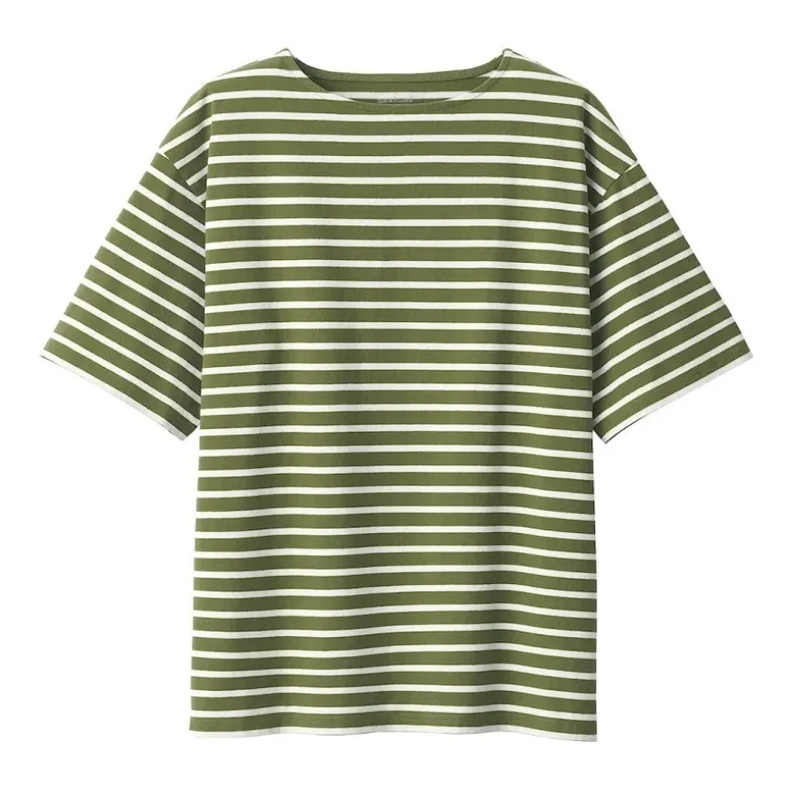 Men's Washed Heavyweight Boat Neck Half Sleeve T-Shirt