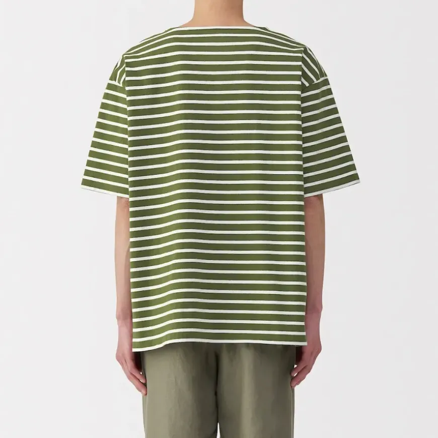 Men's Washed Heavyweight Boat Neck Half Sleeve T-Shirt