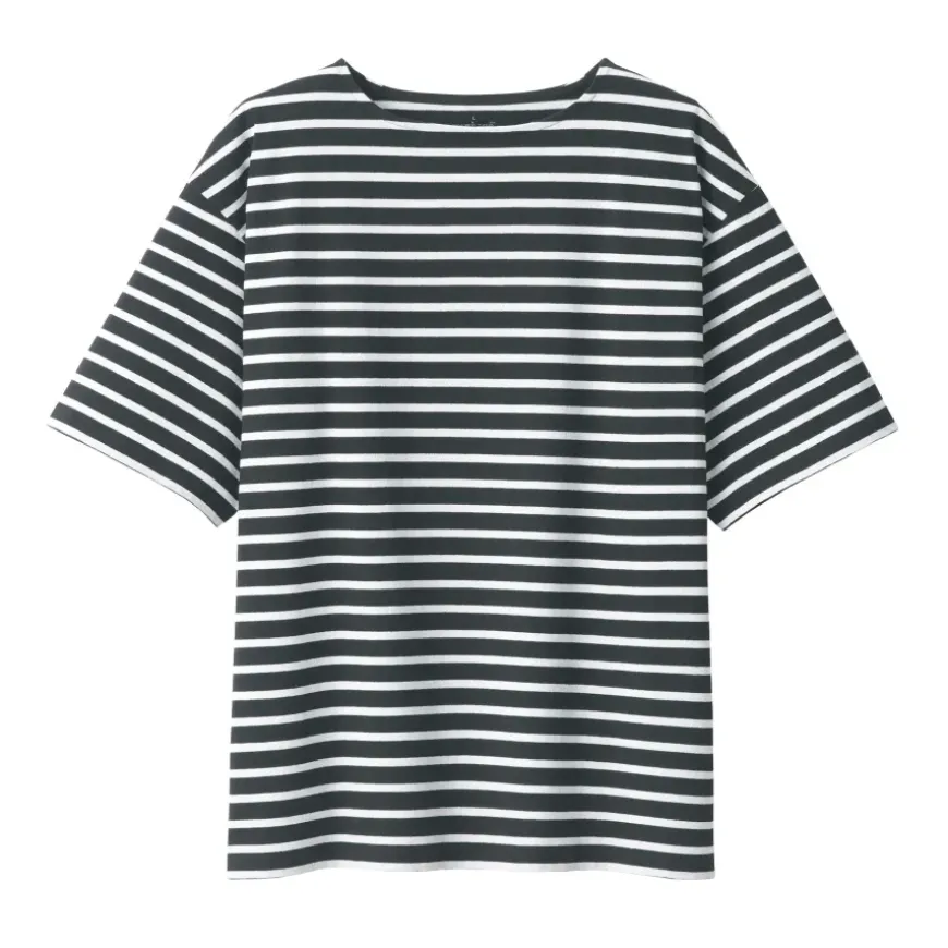 Men's Washed Heavyweight Boat Neck Half Sleeve T-Shirt