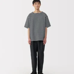 Men's Washed Heavyweight Boat Neck Half Sleeve T-Shirt