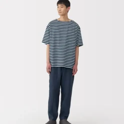 Men's Washed Heavyweight Boat Neck Half Sleeve T-Shirt