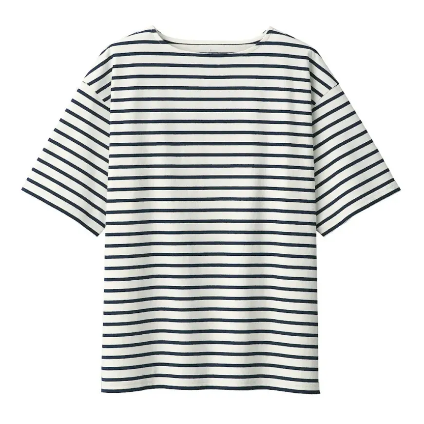 Men's Washed Heavyweight Boat Neck Half Sleeve T-Shirt