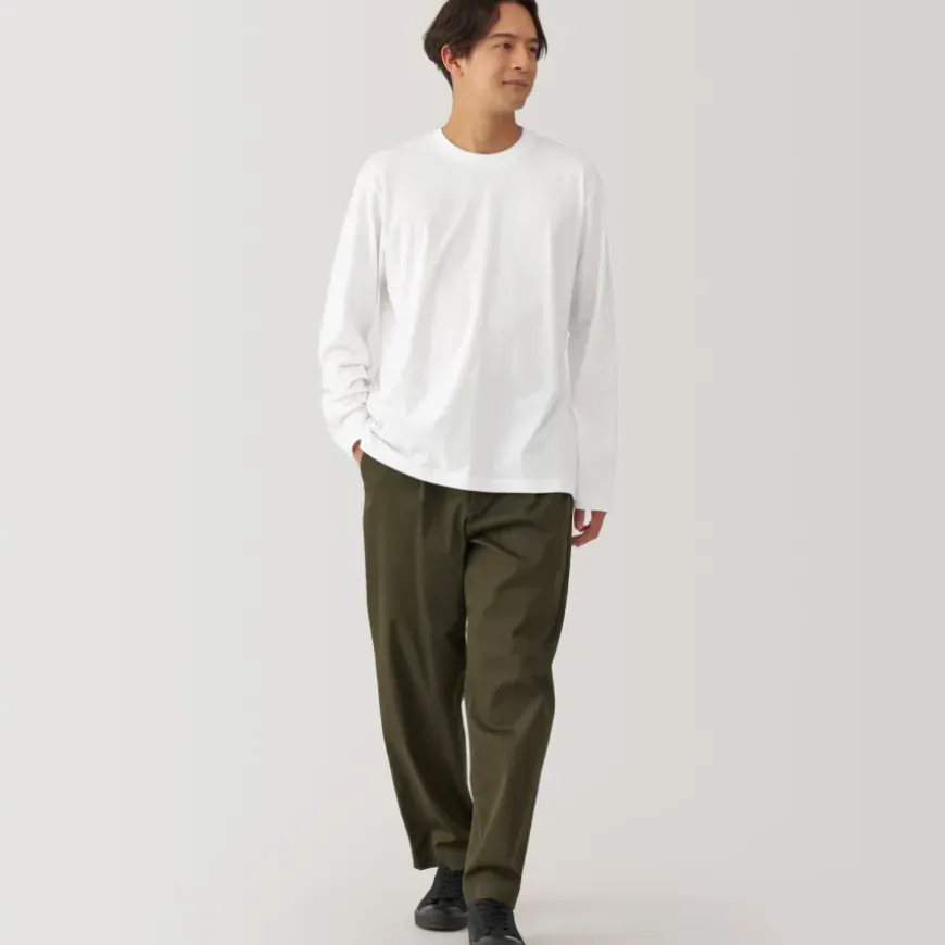 Men's Washed Jersey Crew Neck Long Sleeve T-Shirt