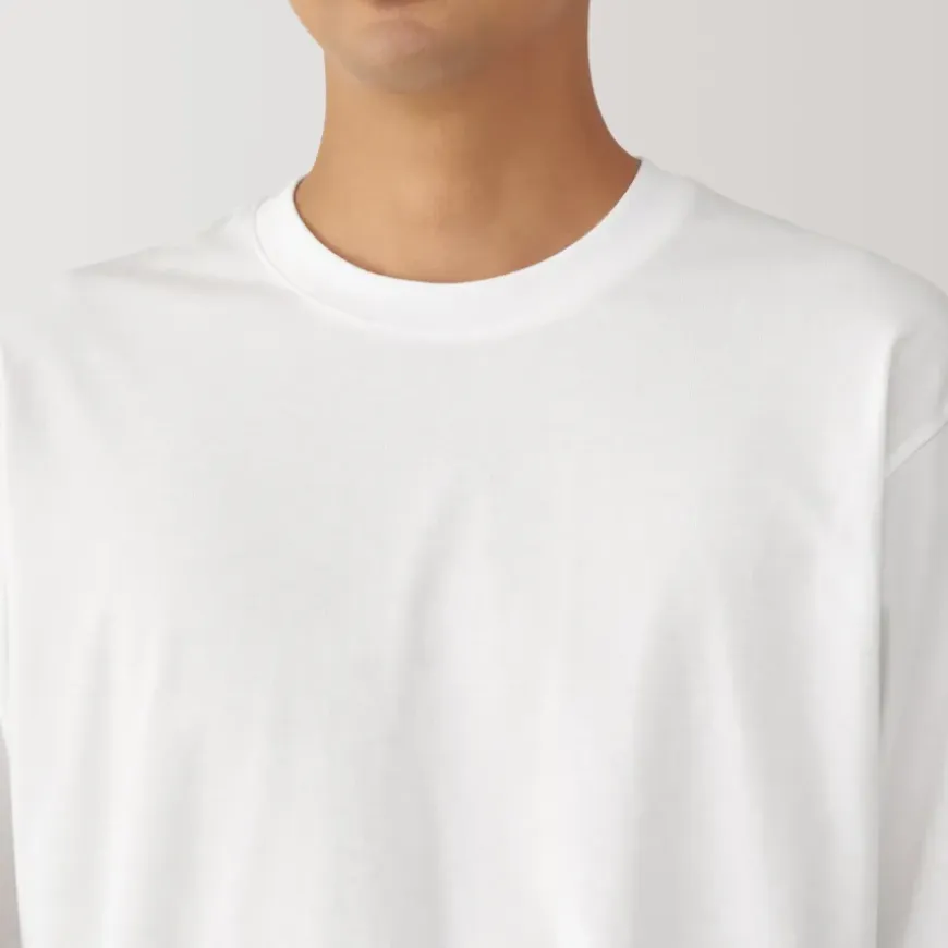 Men's Washed Jersey Crew Neck Long Sleeve T-Shirt