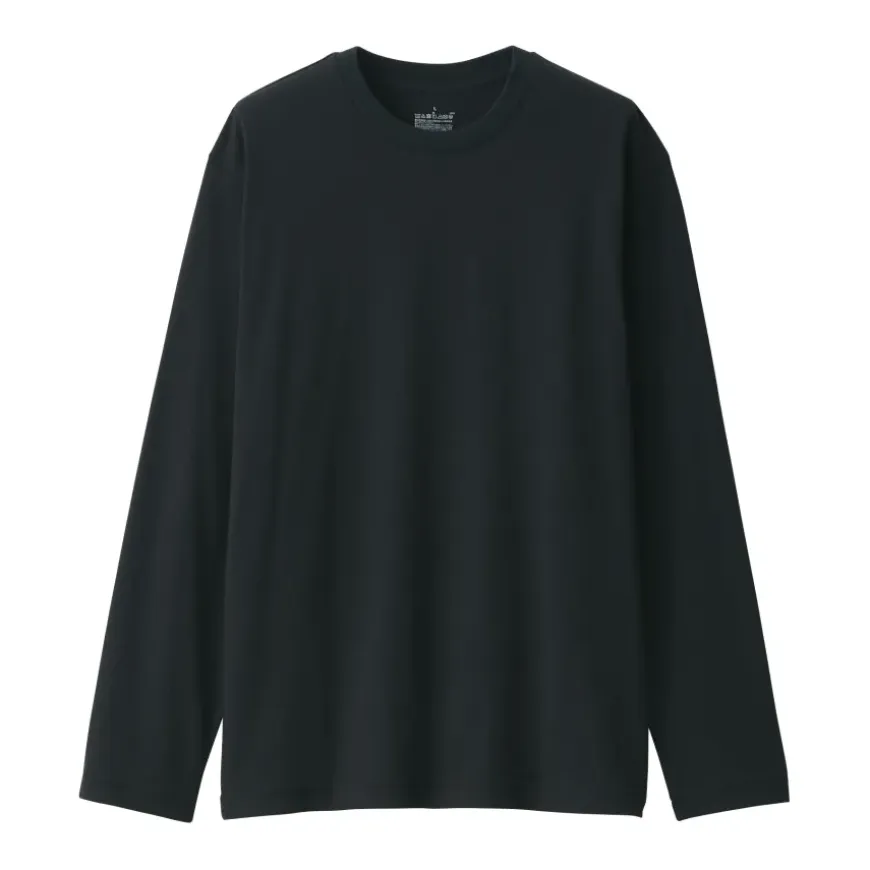 Men's Washed Jersey Crew Neck Long Sleeve T-Shirt