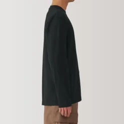 Men's Washed Jersey Crew Neck Long Sleeve T-Shirt