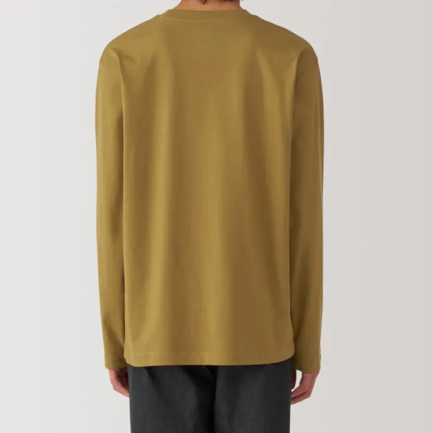 Men's Washed Jersey Crew Neck Long Sleeve T-Shirt