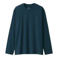 Men's Washed Jersey Crew Neck Long Sleeve T-Shirt