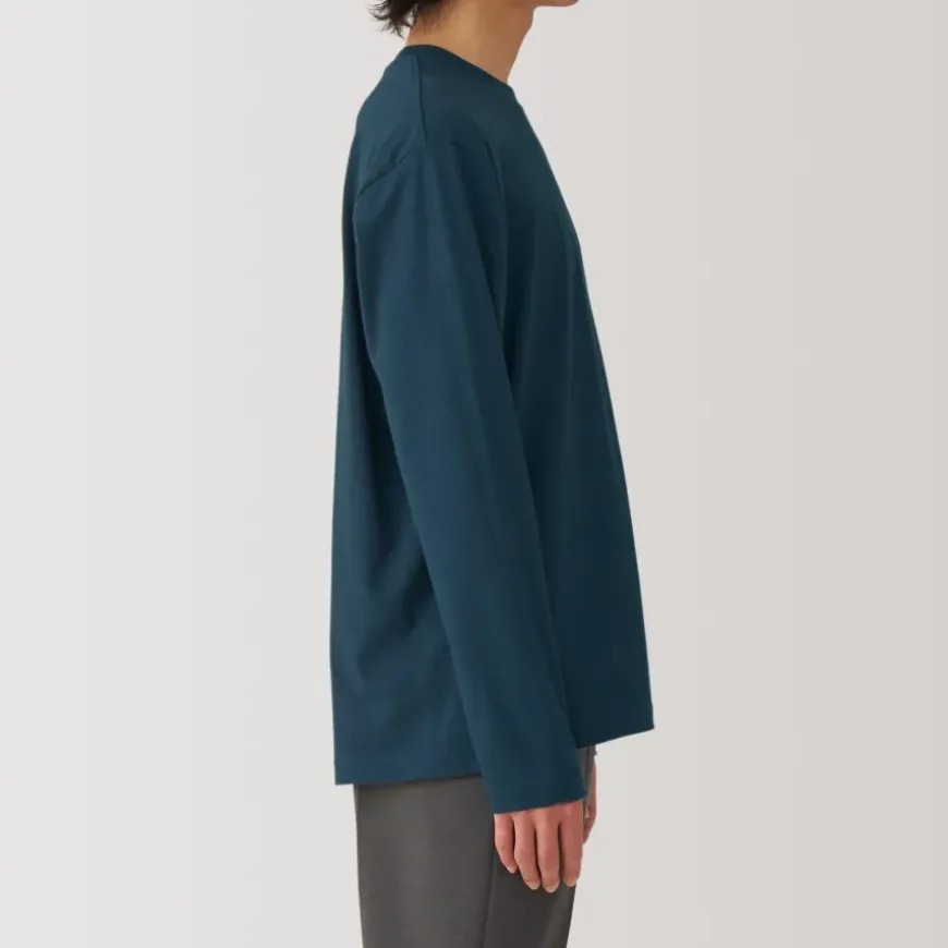 Men's Washed Jersey Crew Neck Long Sleeve T-Shirt