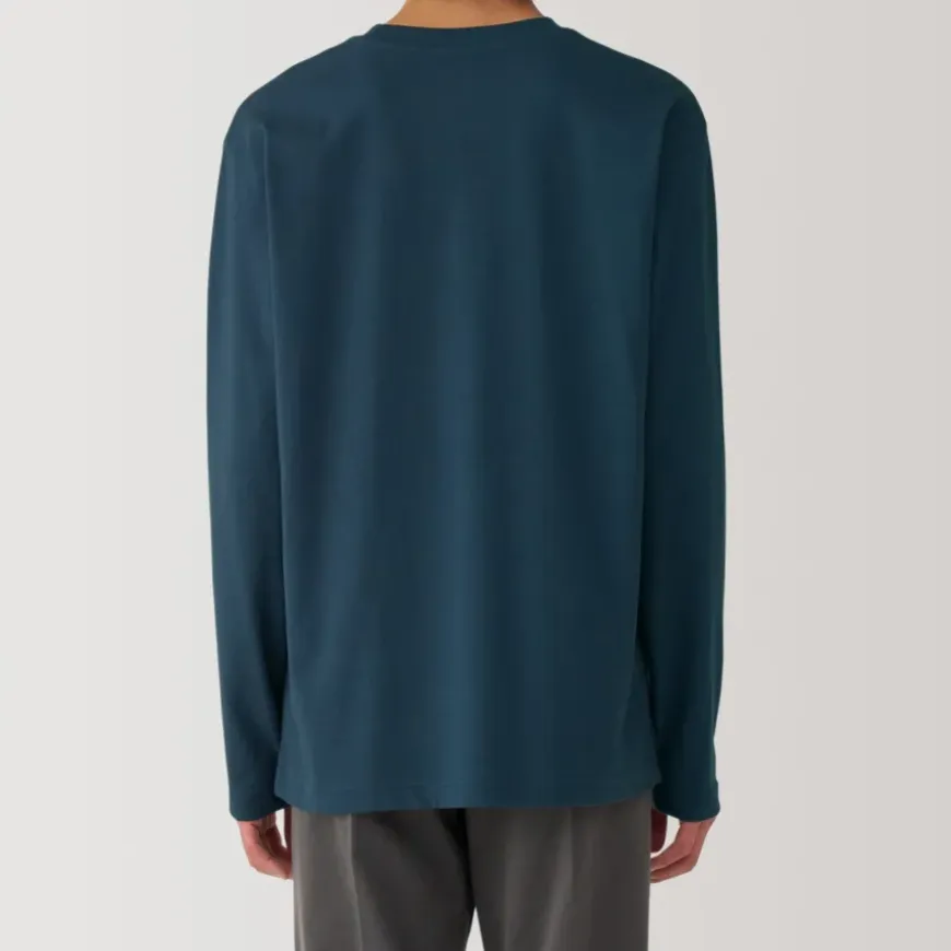 Men's Washed Jersey Crew Neck Long Sleeve T-Shirt