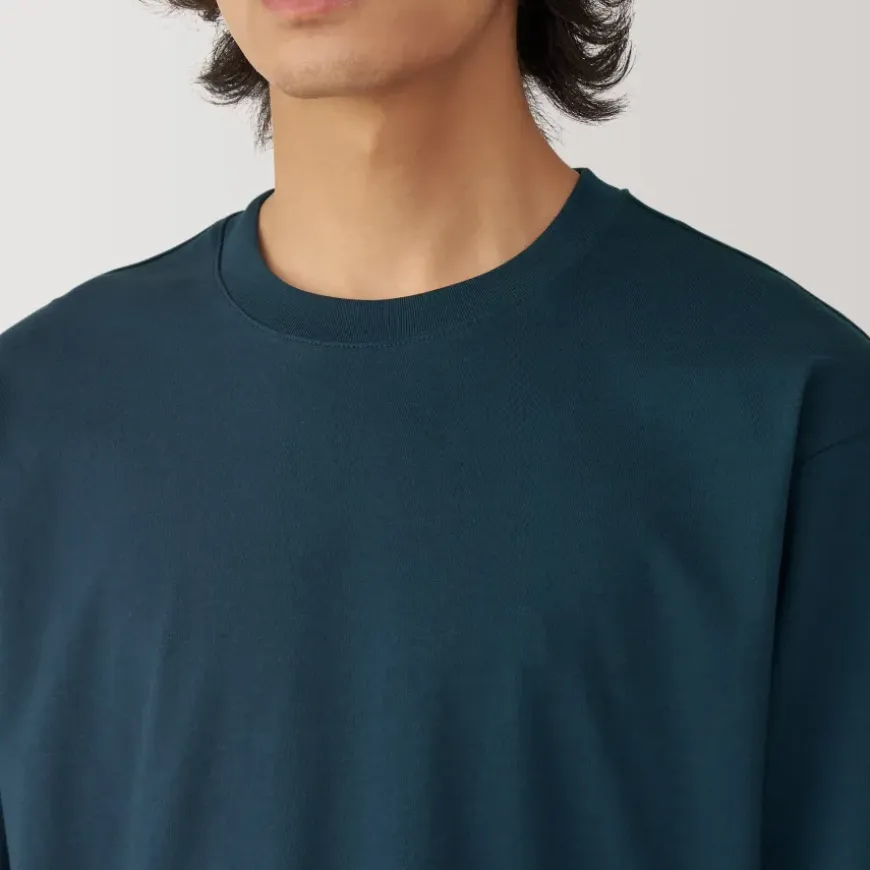 Men's Washed Jersey Crew Neck Long Sleeve T-Shirt