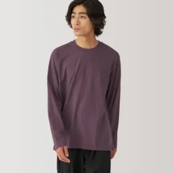 Men's Washed Jersey Crew Neck Long Sleeve T-Shirt