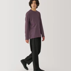 Men's Washed Jersey Crew Neck Long Sleeve T-Shirt