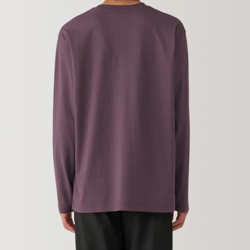 Men's Washed Jersey Crew Neck Long Sleeve T-Shirt