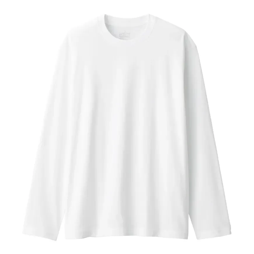 Men's Washed Jersey Crew Neck Long Sleeve T-Shirt
