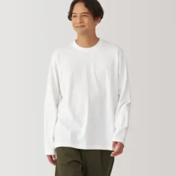 Men's Washed Jersey Crew Neck Long Sleeve T-Shirt