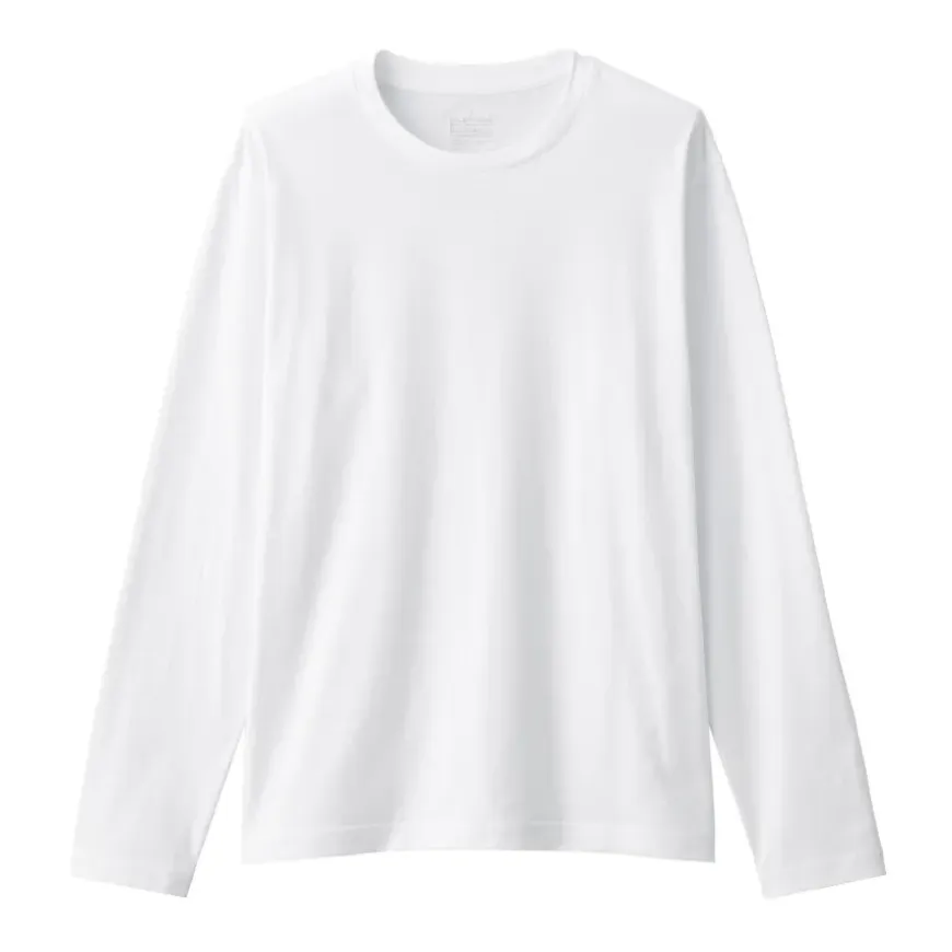 Men's Washed Jersey Crew Neck Long Sleeve T-Shirt