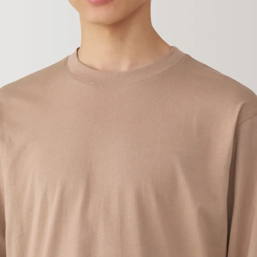 Men's Washed Jersey Crew Neck Long Sleeve T-Shirt