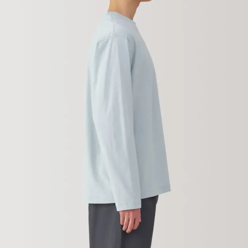 Men's Washed Jersey Crew Neck Long Sleeve T-Shirt