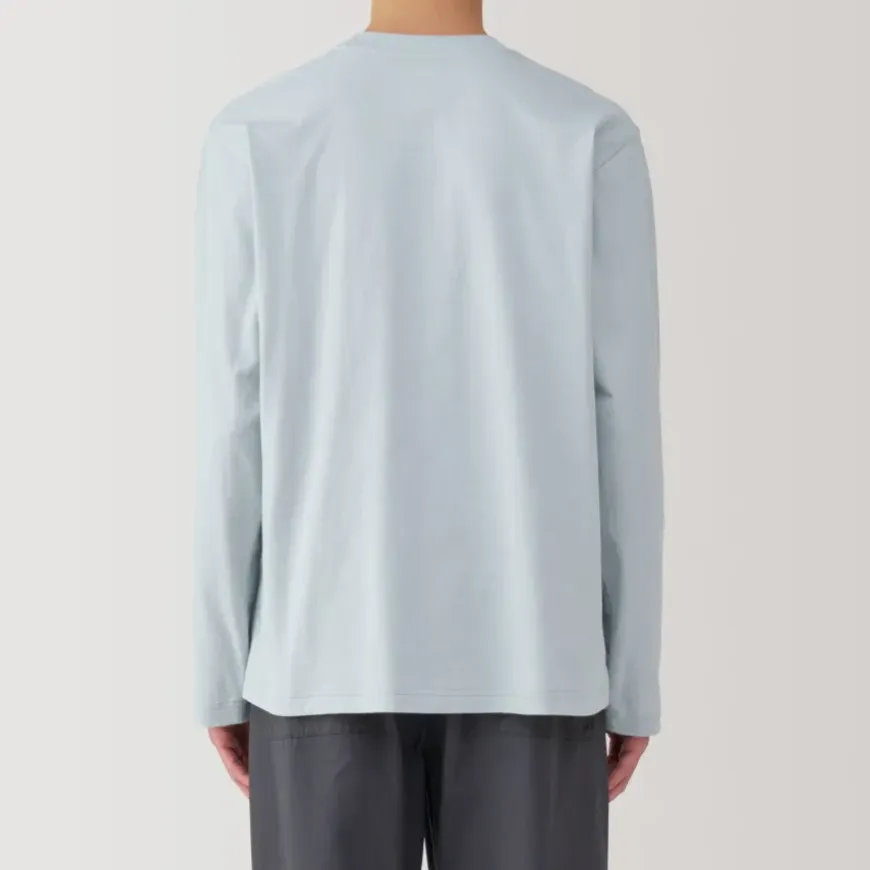 Men's Washed Jersey Crew Neck Long Sleeve T-Shirt