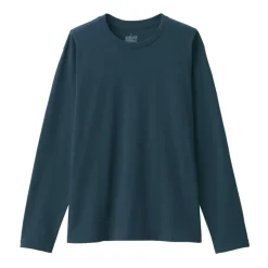 Men's Washed Jersey Crew Neck Long Sleeve T-Shirt