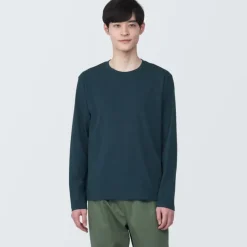 Men's Washed Jersey Crew Neck Long Sleeve T-Shirt