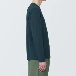 Men's Washed Jersey Crew Neck Long Sleeve T-Shirt