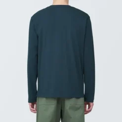 Men's Washed Jersey Crew Neck Long Sleeve T-Shirt
