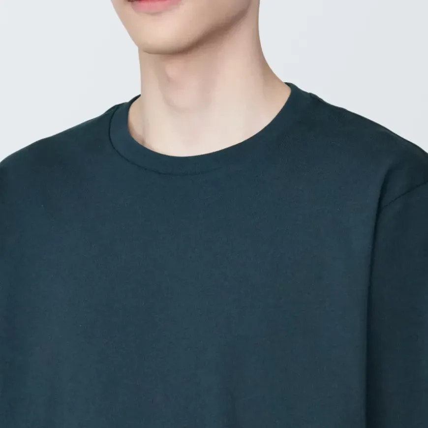 Men's Washed Jersey Crew Neck Long Sleeve T-Shirt