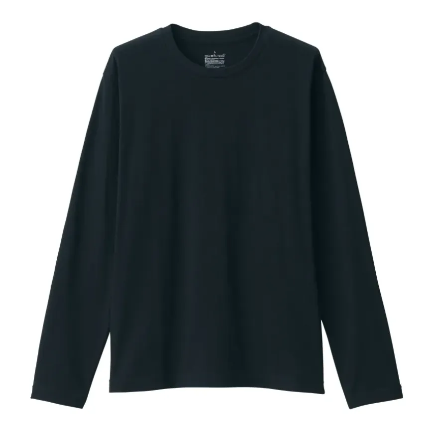 Men's Washed Jersey Crew Neck Long Sleeve T-Shirt