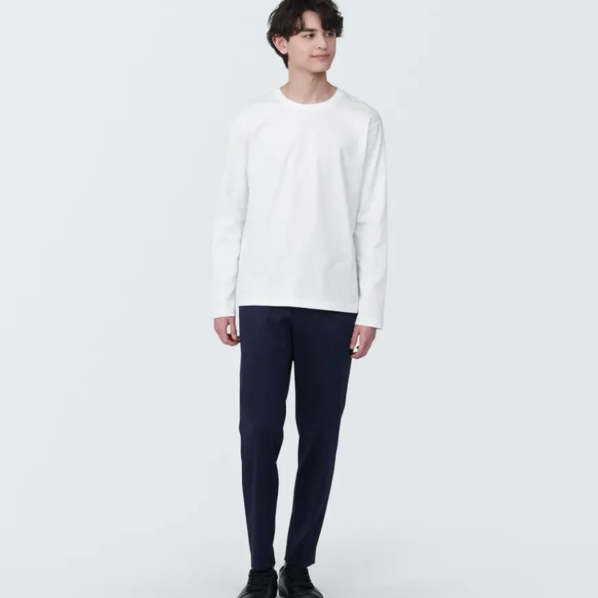 Men's Washed Jersey Crew Neck Long Sleeve T-Shirt