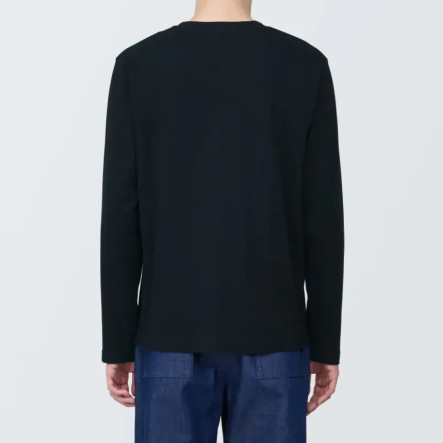 Men's Washed Jersey Crew Neck Long Sleeve T-Shirt