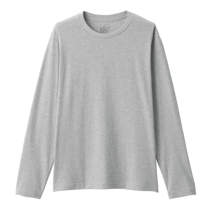 Men's Washed Jersey Crew Neck Long Sleeve T-Shirt