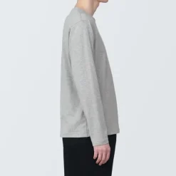 Men's Washed Jersey Crew Neck Long Sleeve T-Shirt