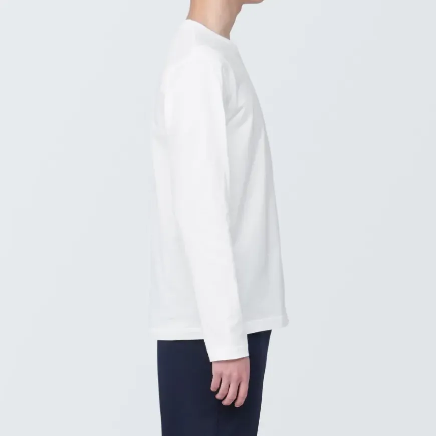 Men's Washed Jersey Crew Neck Long Sleeve T-Shirt