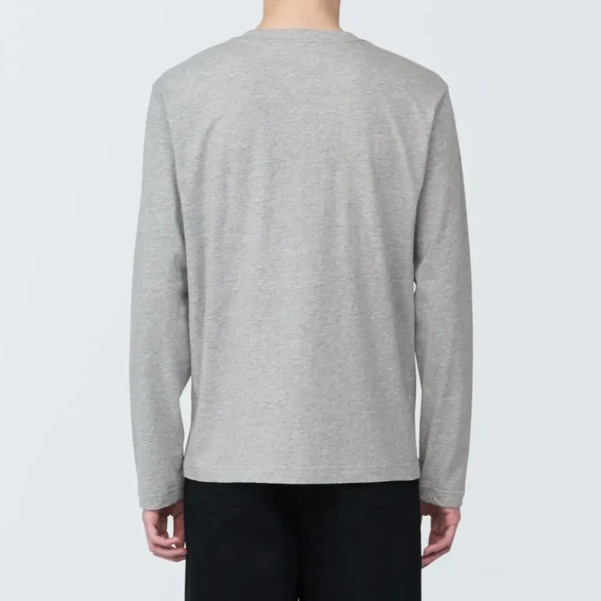 Men's Washed Jersey Crew Neck Long Sleeve T-Shirt