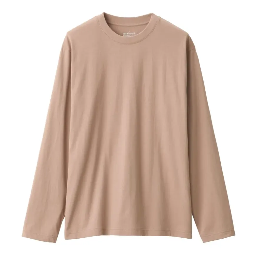 Men's Washed Jersey Crew Neck Long Sleeve T-Shirt