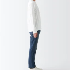 Men's Washed Jersey Long Sleeves Crew Neck T-Shirt