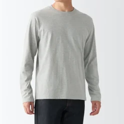 Men's Washed Jersey Long Sleeves Crew Neck T-Shirt