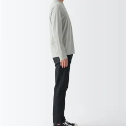 Men's Washed Jersey Long Sleeves Crew Neck T-Shirt