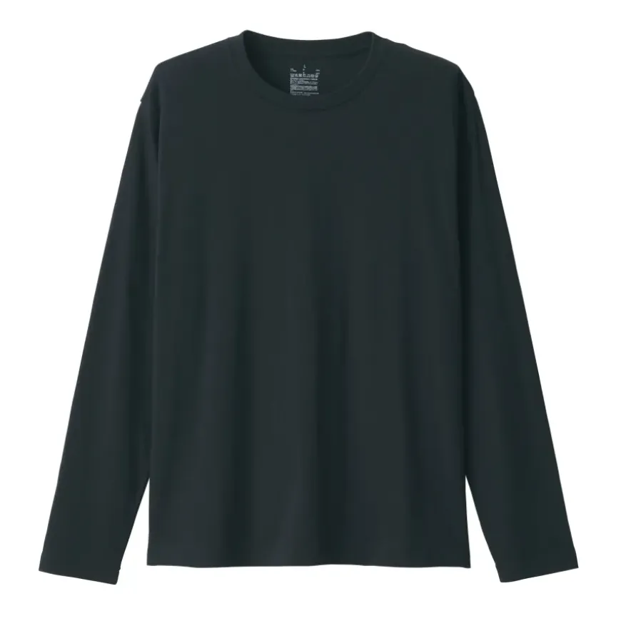Men's Washed Jersey Long Sleeves Crew Neck T-Shirt