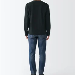 Men's Washed Jersey Long Sleeves Crew Neck T-Shirt