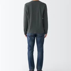 Men's Washed Jersey Long Sleeves Crew Neck T-Shirt