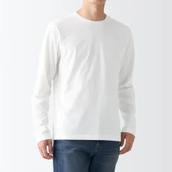 Men's Washed Jersey Long Sleeves Crew Neck T-Shirt