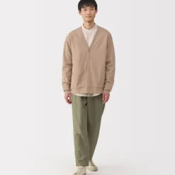 Men's Washed Jersey V-Neck Cardigan